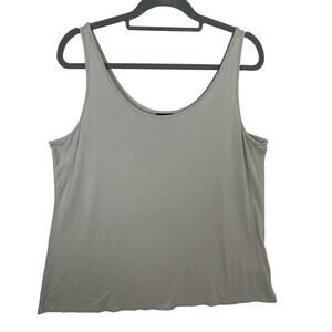 J Jill Wearever Tank Top 2X Beige Taupe Scoop Neck Stretch Soft Travel Lounge